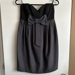 Unique pinstripe strapless dress